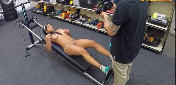  Muscular babe twat fucked by pervert guy in the store